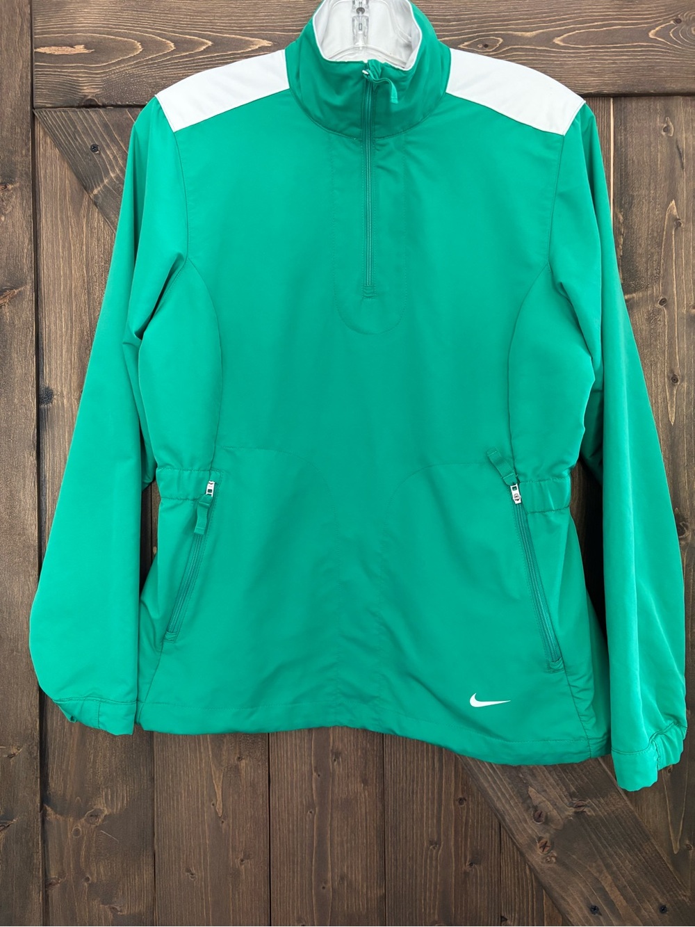 Nike Golf Womens Green 1/4 Zip Pullover Jacket Small Windbreaker Dri Fit